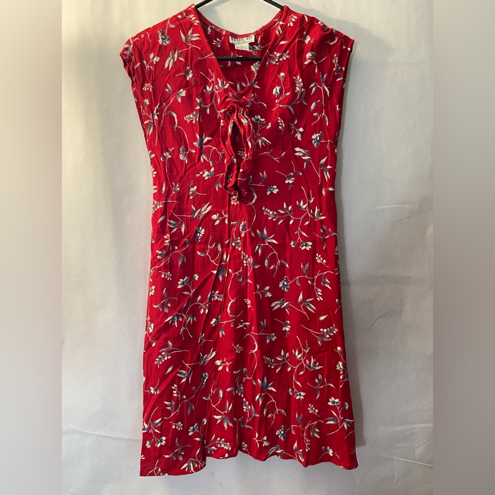Robbie Bee Red and White Ruffled Tiered Sundress